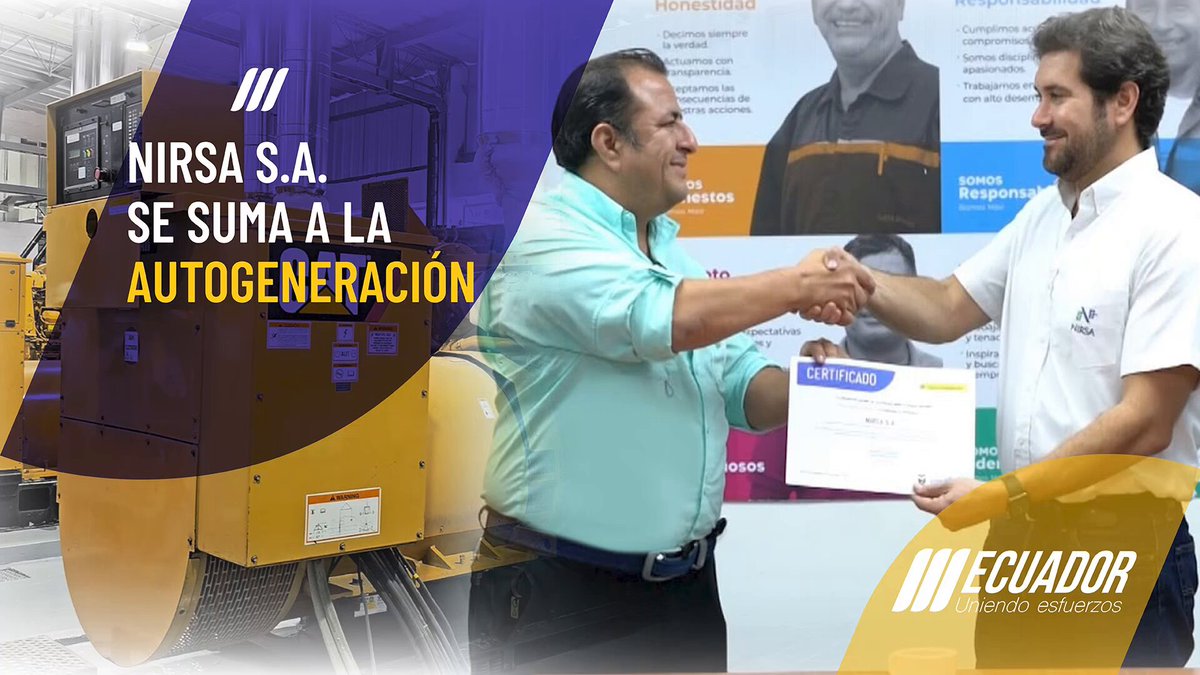 ¡Continuamos uniendo esfuerzos! Con 15.23 MW de potencia autogenerada, NIRSA S.A. se compromete a contribuir activamente frente a la crisis energética que atraviesa el país.