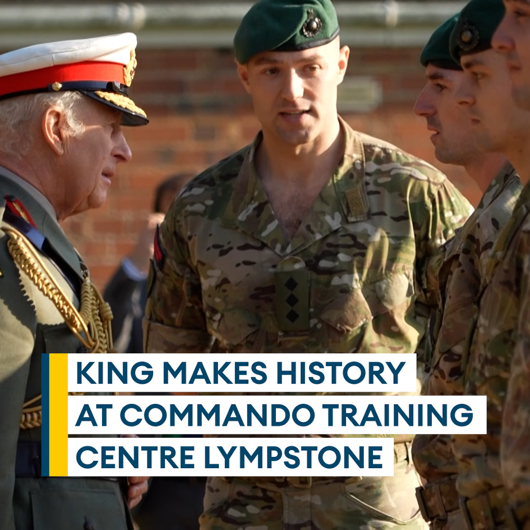 For the first time since 1939, a monarch has presented the King's Badge. King Charles presented the badge to Royal Marine Osian Stephens - the best all-around member of the King's Squad on completion of their Commando training. Watch more here👇