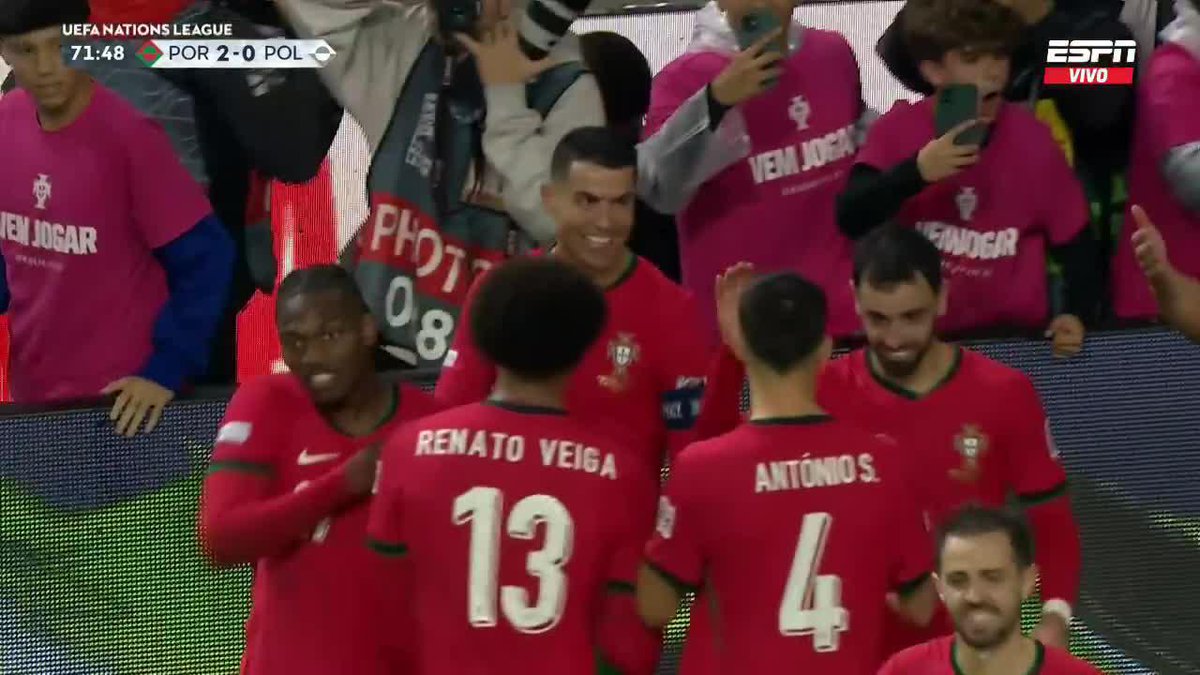 Habemus gol de Cristiano Ronaldo ๐ต๐น. Ya son 134 con la selecciรณn de Portugal y 909 en su carrera como futbolista profesional.