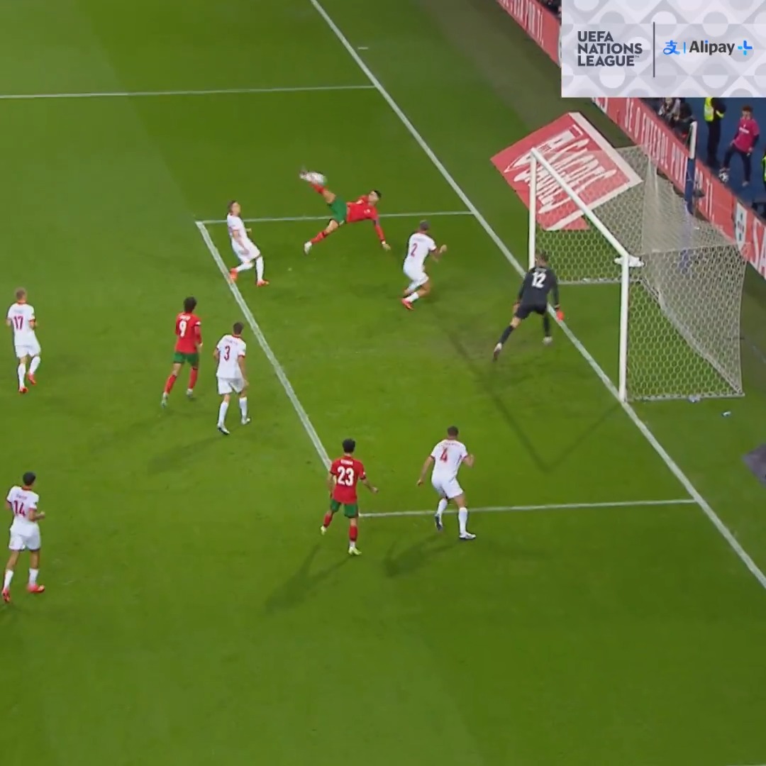 Ronaldo doing Ronaldo things 🚲🤤 #UNLGOTR | Alipay+ | #NationsLeague
