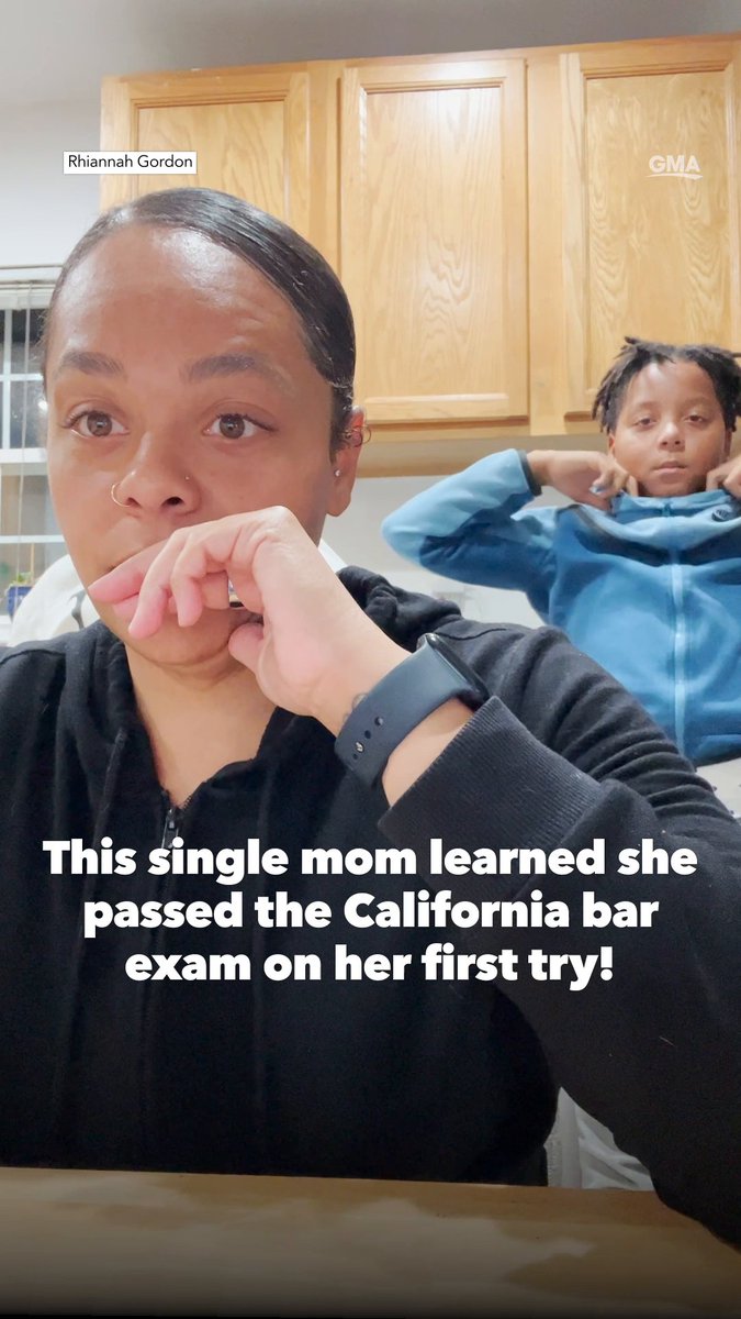 CONGRATS! This single mom and her kids had an emotional reaction after learning she passed the bar exam on her first try. 🥹