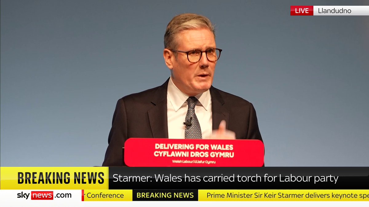 "We are ready for a new era". PM Sir Keir Starmer says the "changed Labour Party" is 'fit to govern the whole of Britain', as he delivers a speech at the Welsh Labour Party conference. 📺 Sky 501, Virgin 602, Freeview 233 and YouTube