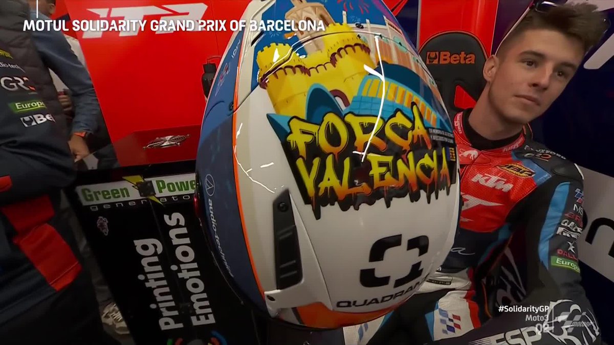 We are #RacingForValencia ❤️ Iván Ortolá🏁 is carrying a message of support to his hometown on his helmet this weekend! #SolidarityGP 🏁