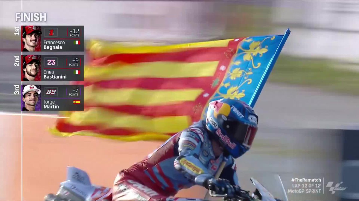 A nice gesture by Alex Márquez 👏 Reminding the world that we are #RacingForValencia 🙌 #SolidarityGP 🏁