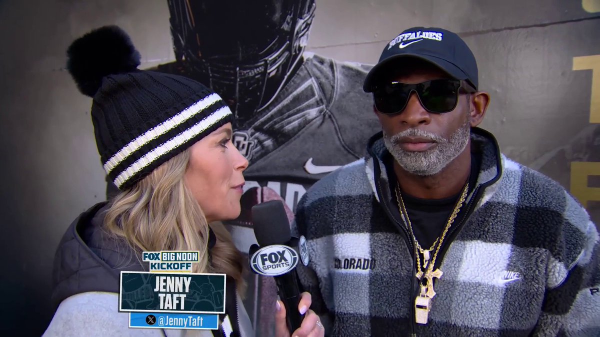 "Travis is unique, Travis is exceptional, Travis is the best player in college football." Deion Sanders speaks with Jenny Taft on Travis Hunter's Heisman campaign ahead of the game 🏆👀