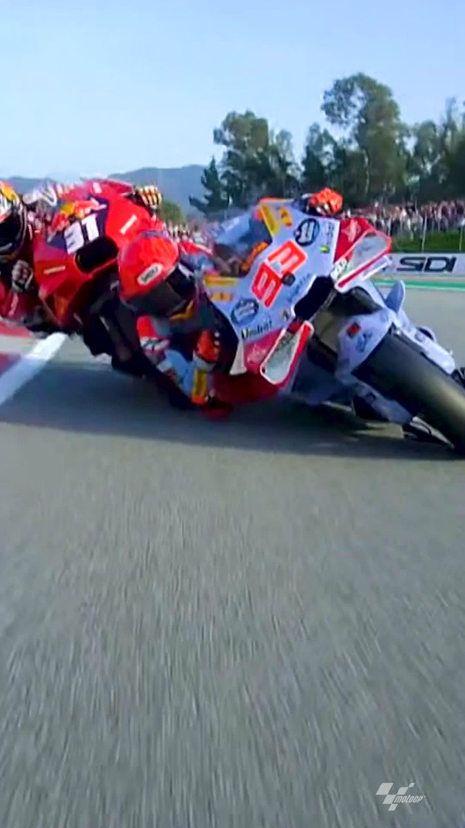 💥 Pedro Acosta's fairing and heart were torn apart in the opening lap 💔 After a collision with Marc Márquez, the rookie was forced to retire from the #TissotSprint ❌ #SolidarityGP 🏁