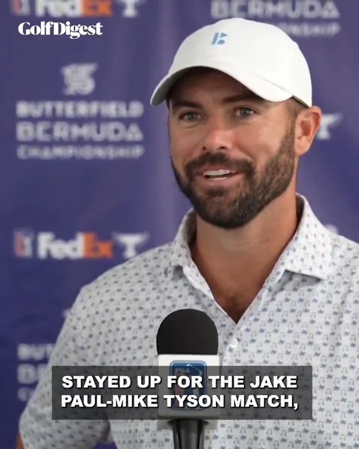 "Woke up this morning on very, very little sleep. Stayed up for the Jake Paul-Mike Tyson match..." No sleep, no worries for Wesley Bryan, who just shot a 61 in the third round of the Bermuda Championship.