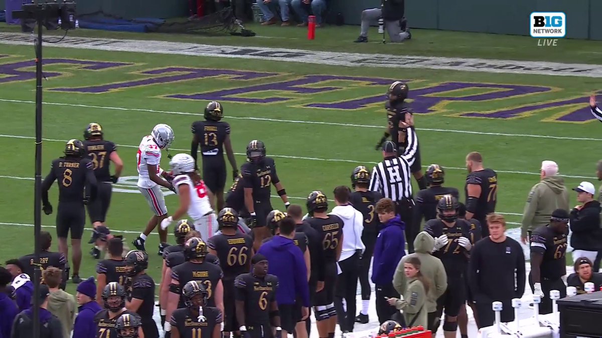 dirty ass play by Northwestern DB here at the end