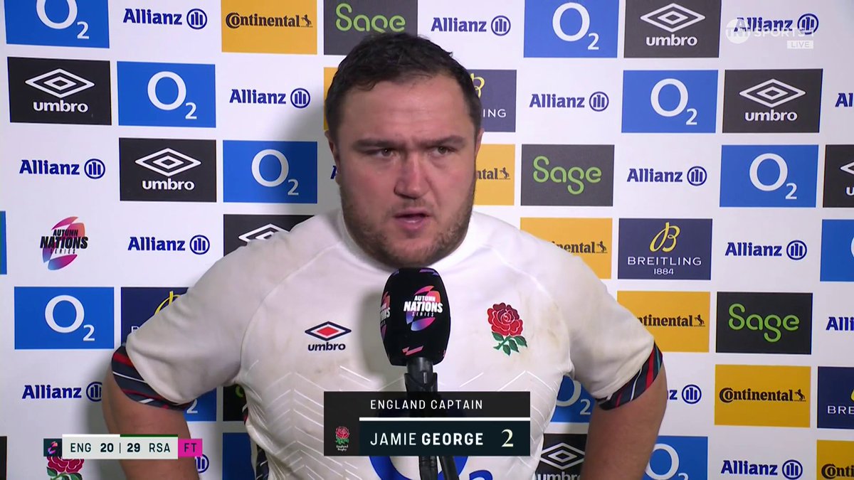 🗣️ "Fundamentally we are close, if we get our heads down, things will go our way" © England Rugby captain Jamie George reflects on the historic loss at Allianz Stadium, Twickenham #AutumnNationsSeries | #ENGvRSA