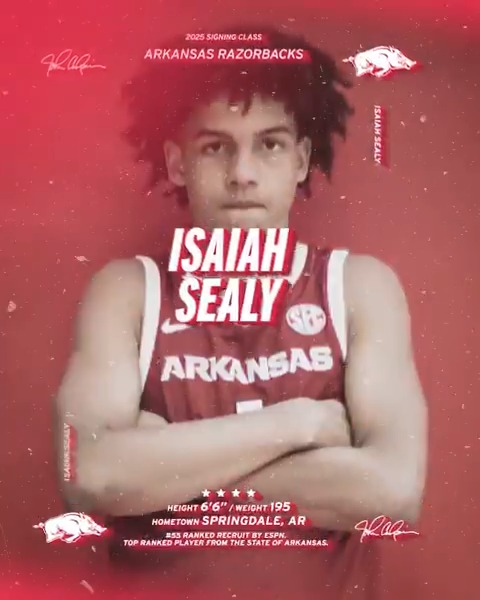 Coming soon to Bud Walton Arena...a small forward from Springdale, Arkansas...Isaiah Sealy!!!