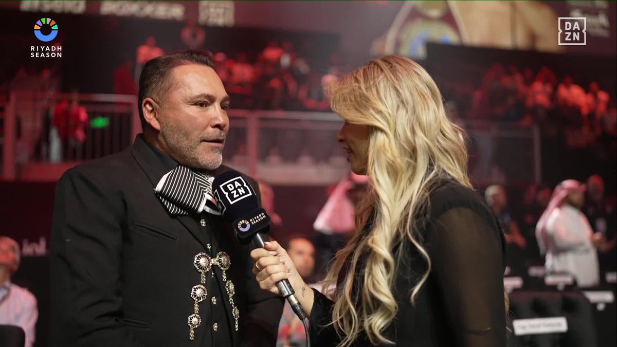 .Oscar De La Hoya is loving the Latino Night action 🥊 #RiyadhSeason | #LatinoNight | LIVE and FREE on DAZN | TURKI ALALSHIKH