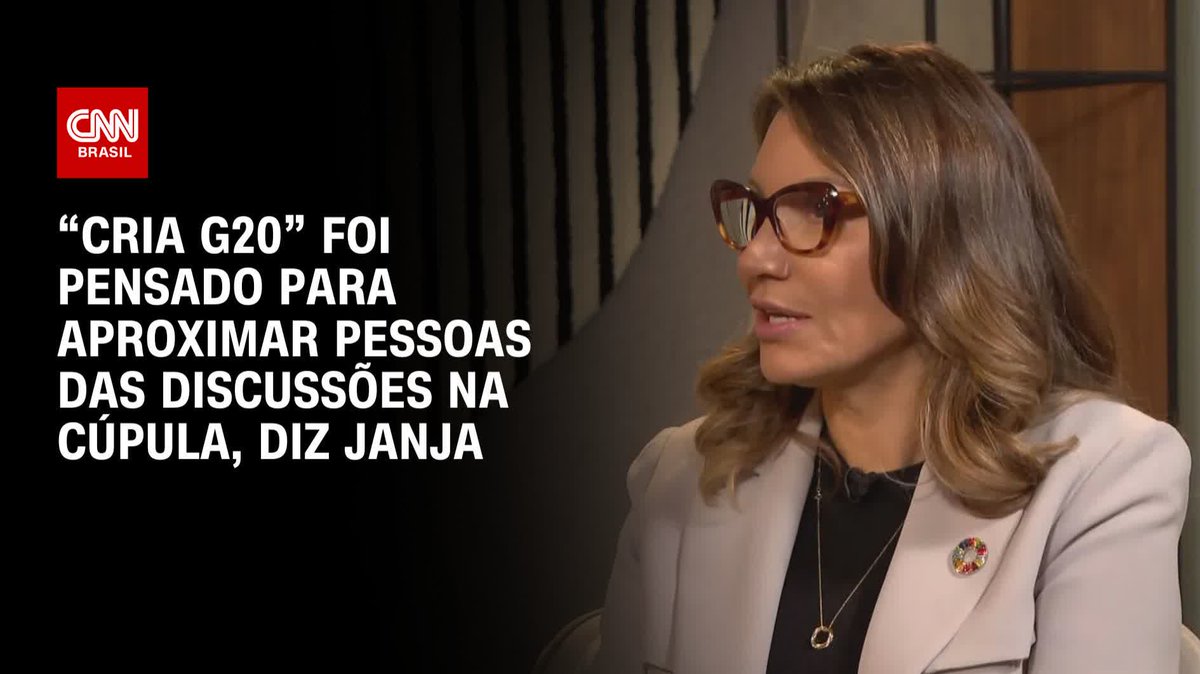 Em entrevista ao CNN Entrevistas, a primeira-dama do Brasil, Janja Lula da Silva, explicou que o “Cria G20”, evento aberto ao público que antecede a Cúpula de Líderes do G20, foi criado para aproximar as pessoas das discussões realizadas pelos líderes mundiais. #CNNBrasil