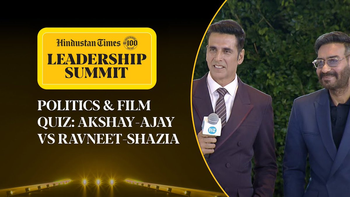 At #HTLS2024 | , Ajay Devgn and Akshay Kumar teamed up with Union Minister @RavneetSinghBittu and #BJP's Shazia Ilmi for a politics-movies quiz. #IdeasThatInspire Audi India Adani Group Aditya Birla Group
