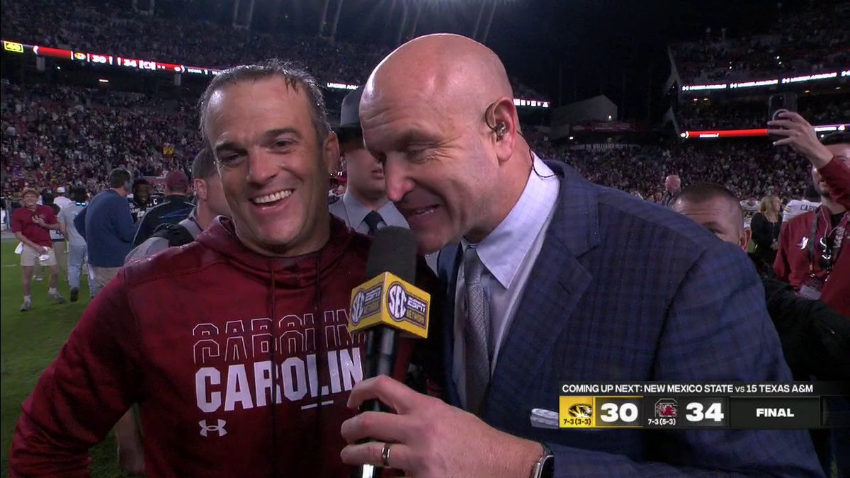 "They love one another. They believe in one another ... it's real here. We got culture here." That South Carolina Football brotherhood 💯 Shane Beamer | Cole Cubelic