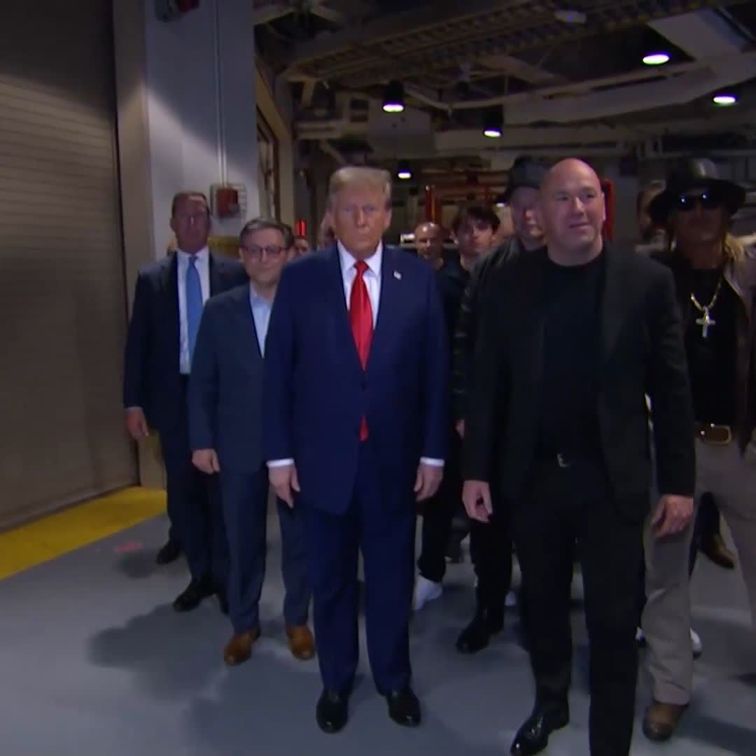 Donald Trump just walked into UFC 309 with Dana White and Elon Musk 😱