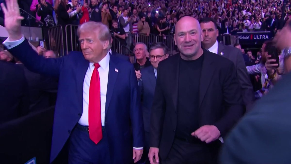 PRESIDENT DONALD TRUMP AND ELON MUSK ARE WALKING OUT WITH DANA WHITE!!! 🇺🇸 #UFC309 | LIVE on TNT Sports Box Office ➡️