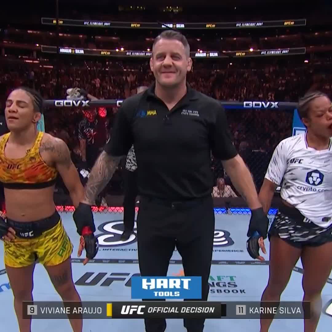 Back in the win column 👏 Vivi Araujo secures the UD after 3 tough rounds at #UFC309!