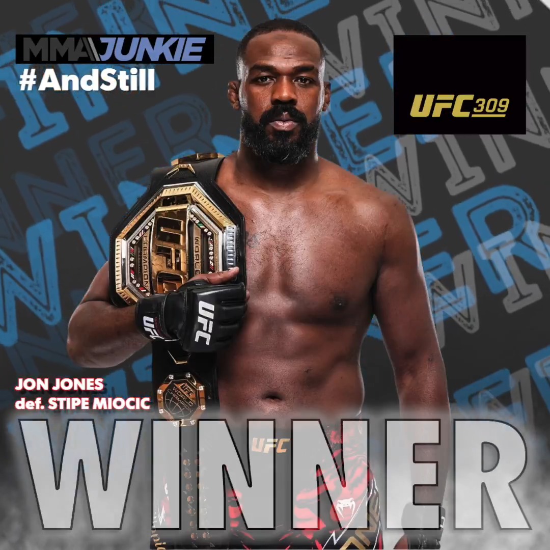 #UFC309 results: Jon Jones (Jonny Meat) def. Stipe Miocic via TKO (spinning body kick) - Round 3, 4:29 – to defend heavyweight title Full coverage: