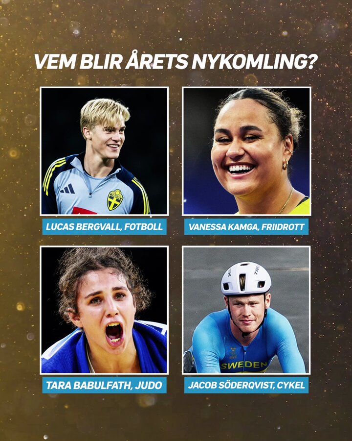 Vem tycker du ska vinna? 🤔 Rösta i kommentarerna! Idrottsgalan 2025 sänds i SVT den 20 januari från Strawberry arena. Läs mer här: