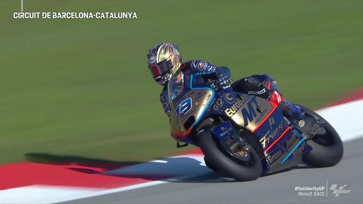 Ai looking fly 🕺 A special #GoldenAi look for the #Moto2 World Champ @aiogura79 😎 #SolidarityGP 🏁