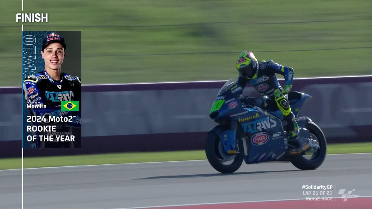 MAIDEN #Moto2 PODIUM 🥉 ROOKIE OF THE YEAR 🔝 A STUNNER FROM DIOGO MOREIRA!!! 🇧🇷 #SolidarityGP 🏁
