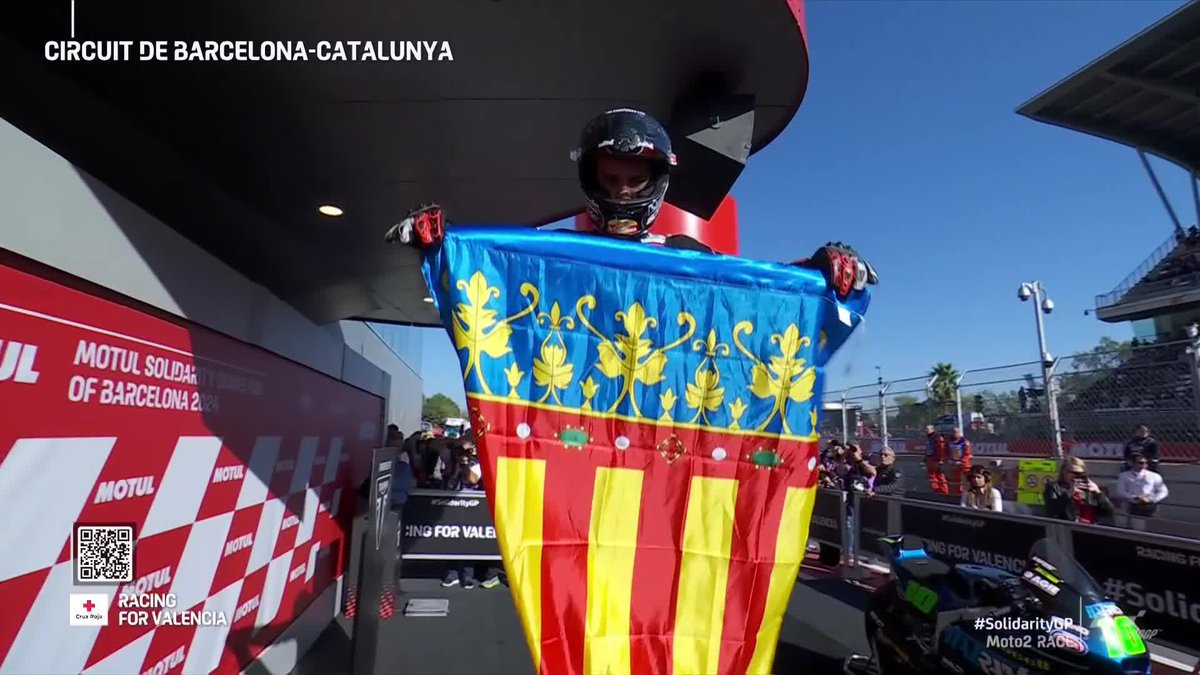 Aron Canet making Valencia proud ❤️ #RacingForValencia and getting another #Moto2 victory 🥹 #SolidarityGP 🏁