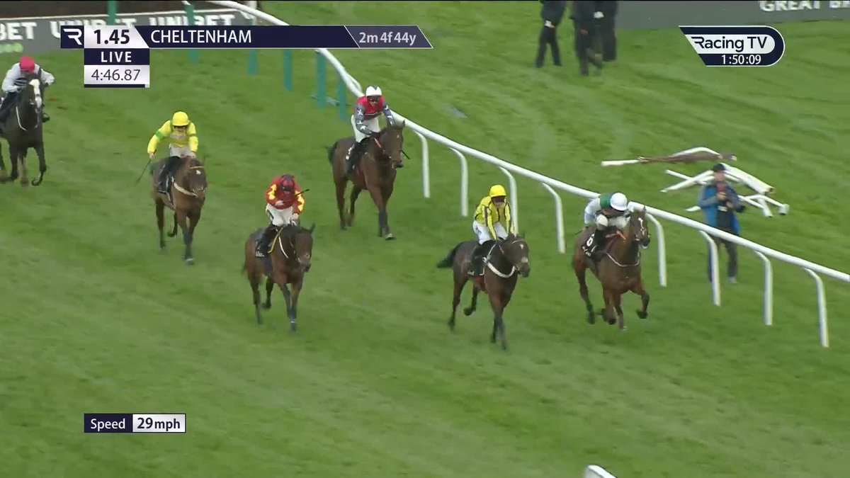 A CheltenhamRacecourse hat-trick ⚽️ Peaky Boy adds a chase success to his two hurdle wins at Prestbury Park with a hard-fought success on return to action. That's 5 winners from the last 8 runners for the Nicky Henderson team 🔥 Nico de Boinville