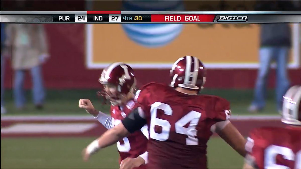 𝐏𝐥𝐚𝐲 𝟏𝟑 🙌 #OTD in 2007, Austin Starr's late FG sent Indiana Football past rival Purdue and to its first bowl game since 1993. #B1GFootball