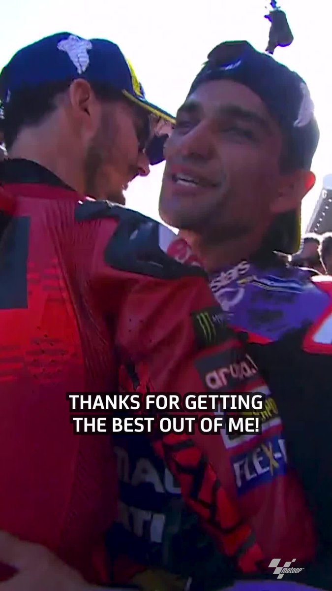 ๐ Pecco Bagnaia's last masterclass of 2024 ๐ The Italian immediately congratulated Jorge Martรญn Almoguera for his well-deserved #MotoGP title! ๐ค #SolidarityGP ๐