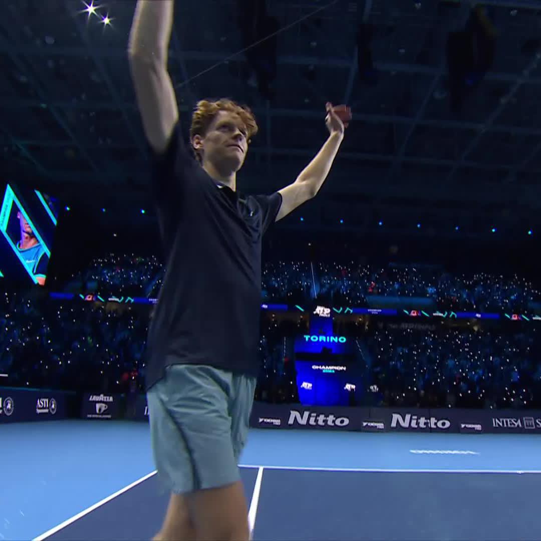 Winning moment. What a week. Didn’t lose more than 4 games per set. Total domination