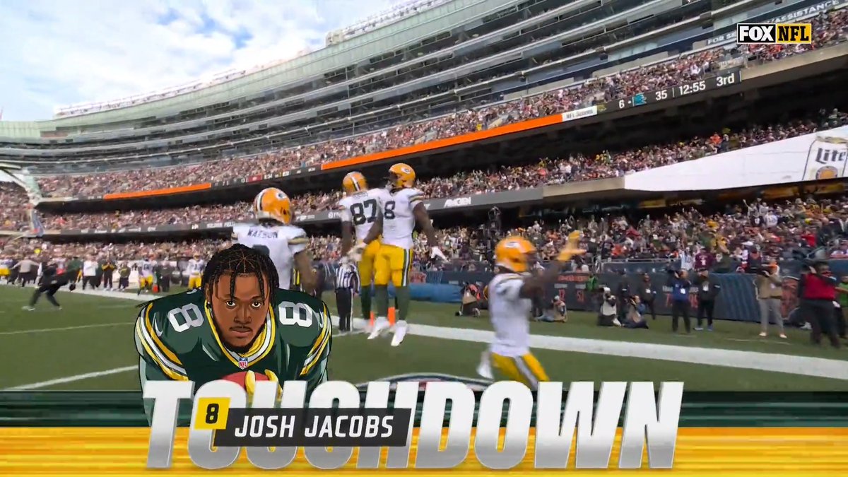 Josh Jacobs’ 50th career rushing touchdown! #GBvsCHI