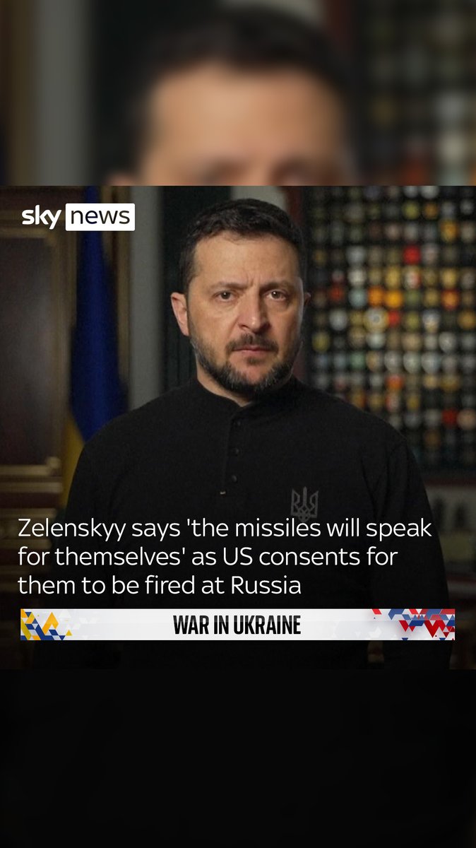 The President of Ukraine Volodymyr Zelenskyy says 'the missiles will speak for themselves' as the US consents for them to be fired at Russia. Read more: