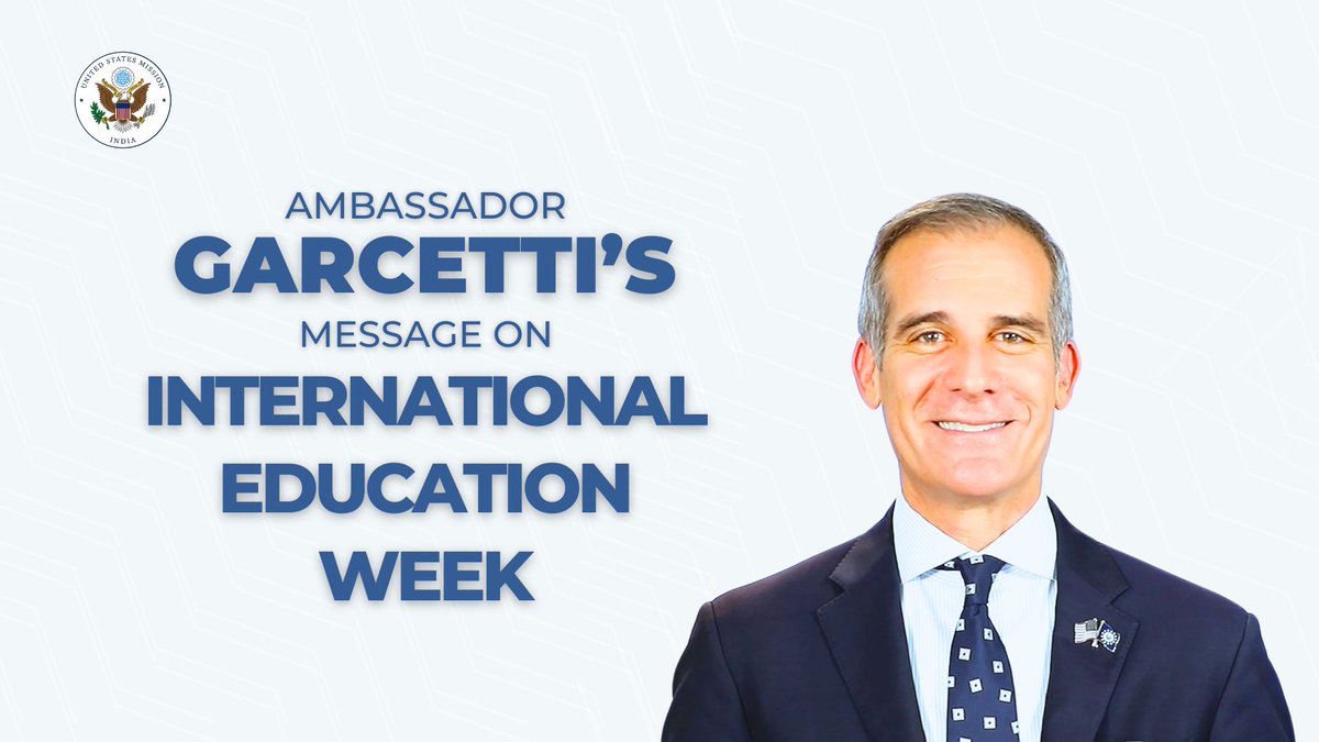 I'm thrilled to share that, with over 330,000 students, India has sent more students to the U.S. than any other country this year! This is International Education Week. Let’s celebrate the power of education to build tomorrow’s leaders and deepen our bonds. I came to India first as a 19-year-old student, and I know firsthand the value of these exchanges. Here’s to our continuing vibrant education partnership moving the #USIndia forward together! #USIndiaFWDforEducation #IEW2024