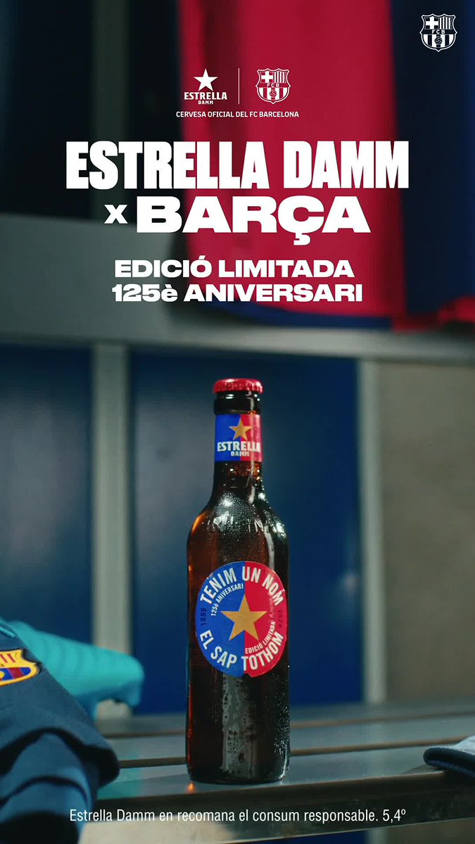 Celebrem el nostre 125 aniversari amb una ampolla d'Edició Limitada d'Estrella Damm Cat! 🔵🔴🍻