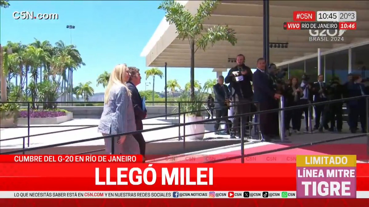 🇧🇷 Así llegó Javier Milei al G20 en Río de Janeiro 🔴EN VIVO