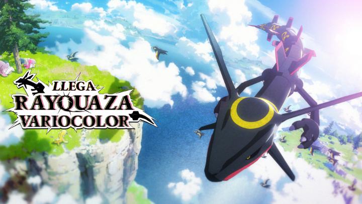 ¿Es un pájaro? ¿Es un avión? ¡No! ¡Es Rayquaza variocolor que ha llegado a la región de Paldea! ✨ #PokemonEscarlataPurpura ❤️💜