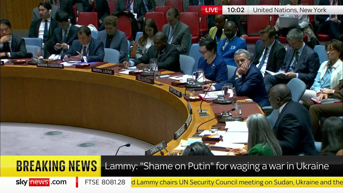 Foreign Secretary David Lammy: 'I ask the Russian representative, sitting there on his phone, how many more Sudanese have to be killed, how many more women have to be raped, how many more children have to go without food before Russia will act'