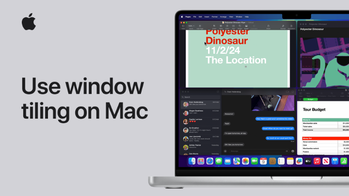 Drag a window, tile it into place. 🤩 In #macOSSequoia, it’s even easier to organize your desktop to keep more apps in view. Here’s how to tile your windows.