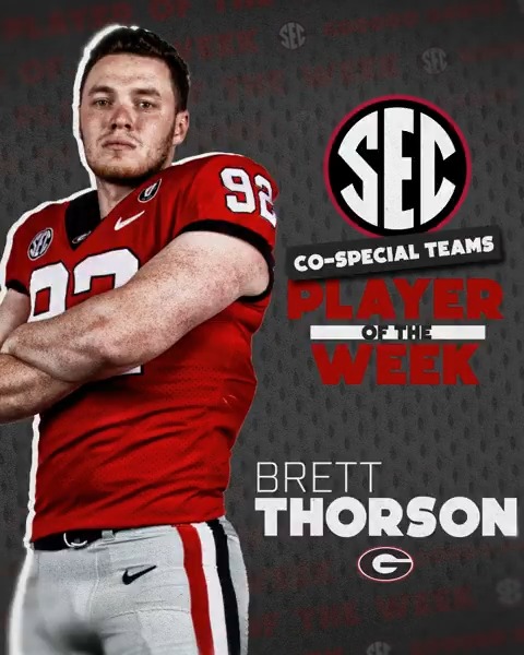 🏈 SEC Special Teams Player of the Week: WK 12 🐶 Brett Thorson Georgia Football x #SECFB