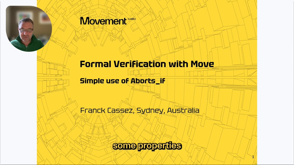 Move is just safer. One big reason: the Move Prover, which lets you formally verify code. @franckdownunder, our research head, shows you how👇