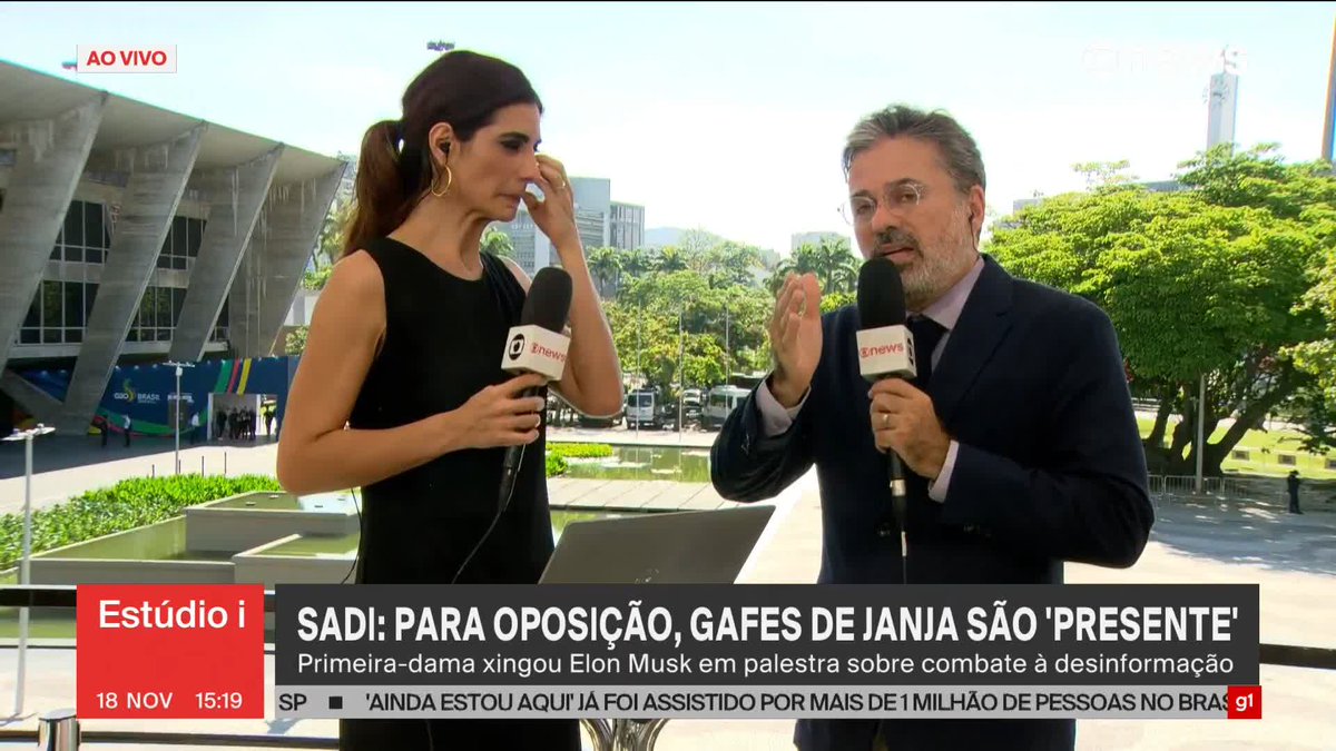"Você pode ser crítico ferrenho de Elon Musk, mas não pode, enquanto primeira-dama do país, xingar o homem mais rico do mundo, ocupante de um cargo na próxima administração americana", diz Marcelo Lins sobre a fala de Janja. ➡ Assista na #GloboNews: #Estudioi