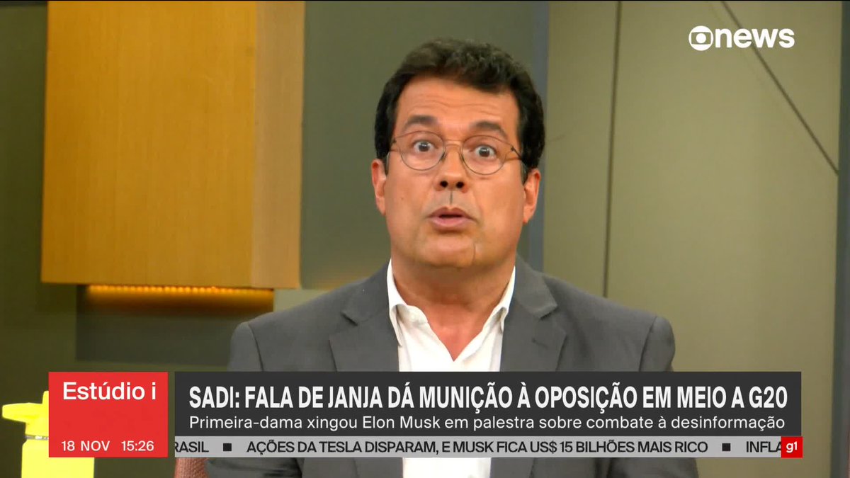 "Falar mal do Elon Musk agora não é falar mal de um bilionário excêntrico (...), ele é o novo assessor direto de Trump (...) quando ela fala o que falou, ela está atingindo o governo Trump (...) temos uma questão muito delicada", comenta ＠andretrig sobre o xingamento de Janja a Elon Musk. ➡ Assista à #GloboNews: