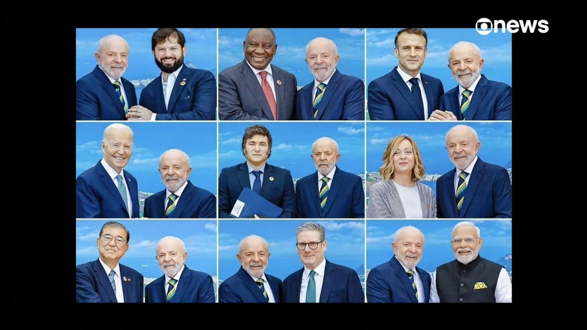 Montagem que rola nas redes sociais mostra o presidente Lula sorridente ao lado de vários chefes de Estado, exceto na foto com o presidente da Argentina, Javier Milei. “O desconforto é evidente”, diz Marcelo Lins. ➡ Assista ao #Edição18: #GloboNews