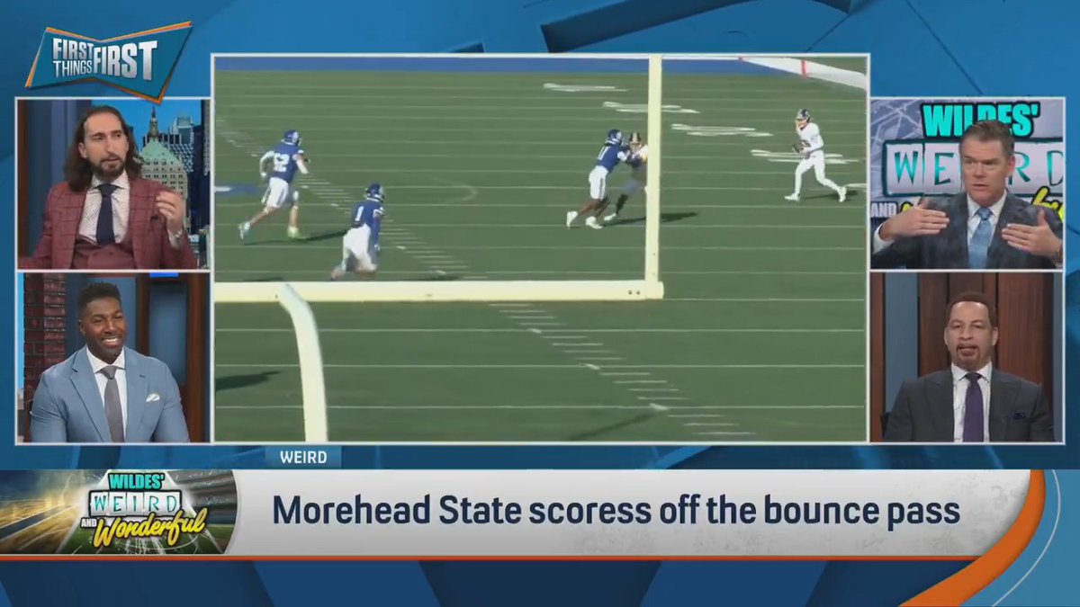 .Wildes thinks it was intentionally a bounce pass, nick wright thinks it was supposed to be a double pass… Was this bounce from Morehead State on purpose? 😅