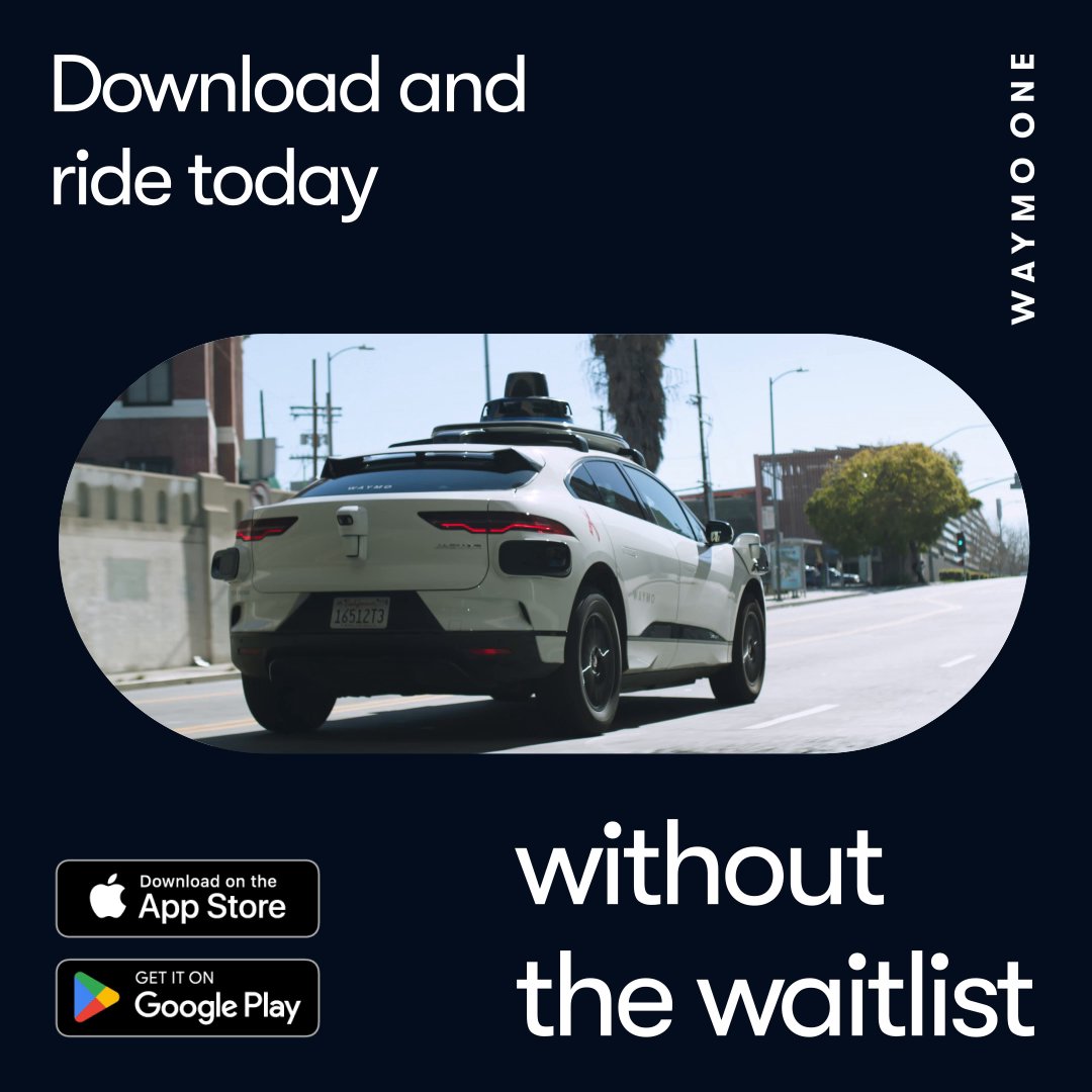 Everyone can now ride with Waymo in LA! 😎 No invite code required. Hail yours today → #Waymo #LosAngelesCA
