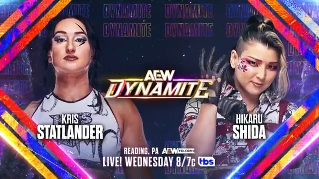 #AEWDynamite THIS WEDNESDAY 11/20 Santander Arena & Performing Arts Center | Reading, PA LIVE at 8pm ET/7pm CT | TBS Network Kris Statlander vs Hikaru Shida Before she faces the TBS Champion, Último Moné, at #AEWFullGear, Kris Statlander faces former 3x #AEW Women’s Champ, HIKARU SHIDA 志田 光!