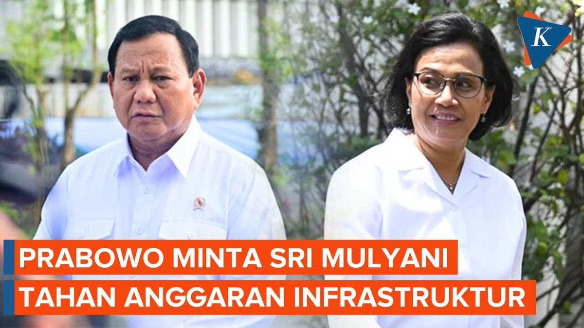 Menteri Keuangan Sri Mulyani menahan anggaran proyek infrastruktur sebagaimana arahan Presiden Prabowo Subianto. Kebijakan tersebut diambil karena Presiden Prabowo fokus pada ketahanan pangan, energi, maupun air. | #Prabowo #SriMulyani