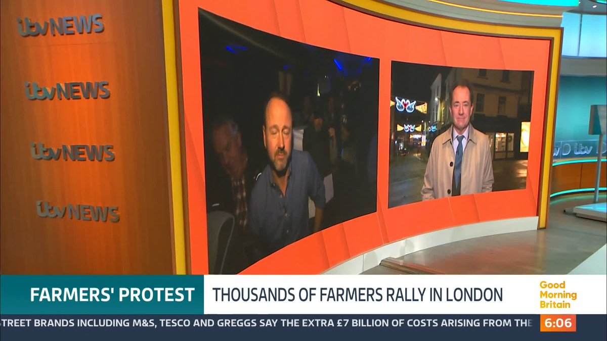Thousands of farmers are en route to Westminster for a mass demonstration against the government's decision to impose inheritance tax on some farms. Jonathan Swain is with a bus load of farmers heading from the West Country to Westminster.