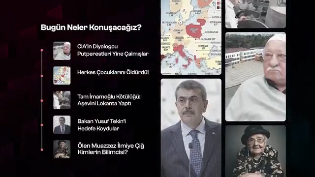 - Ekrem İmamoğlu Kötülüğü diye buna denir! - CIA'nin Diyalogcu Putperestleri yine yaptı! - Ölen Muazzez İlmiye Çığ Kimlerin Bilimcisi? - Milli Eğitim Bakanı Yusuf Tekin’i Nasıl Hedefe Koydular? Hepsini 12:00'de Canlı Yayında Konuşacağız... →