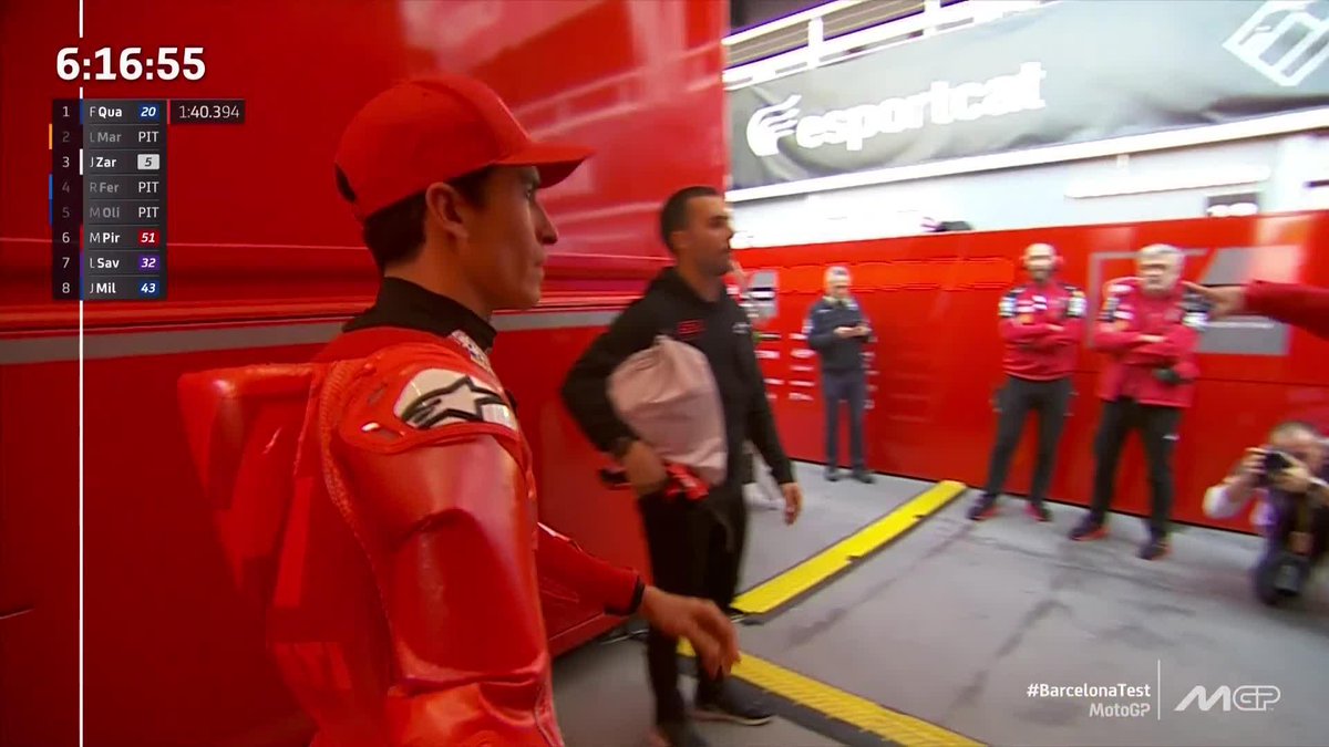 It's ALL RED EVERYTHING 🔴 Marc Márquez is getting ready! #BarcelonaTest